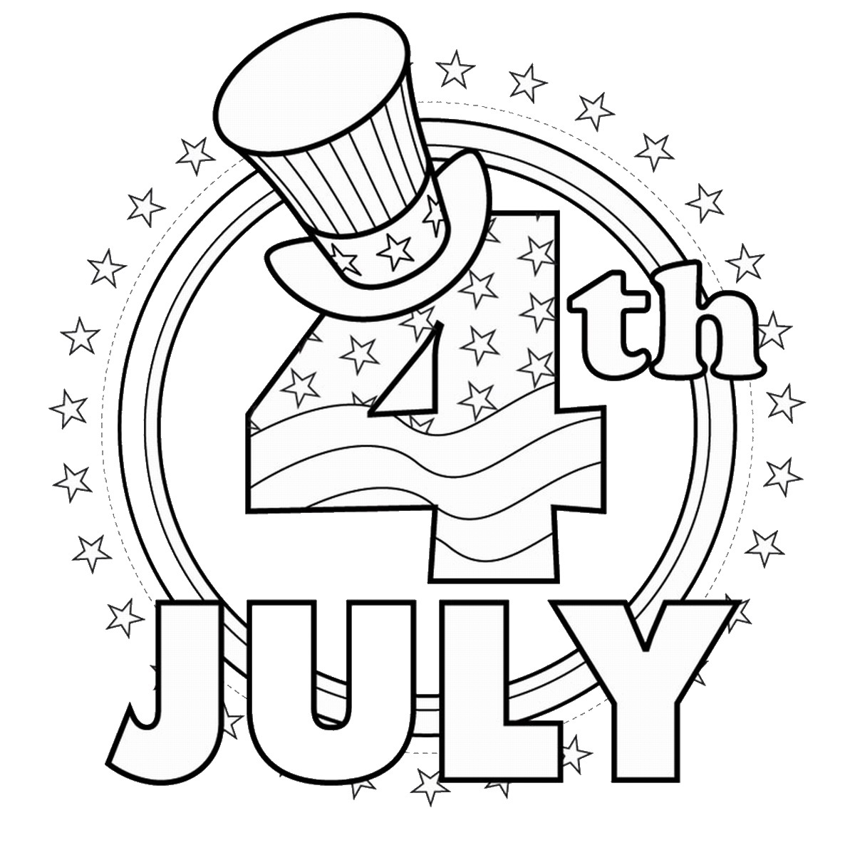 Fourth July Coloring Pages 4th Coloring15 Pdf