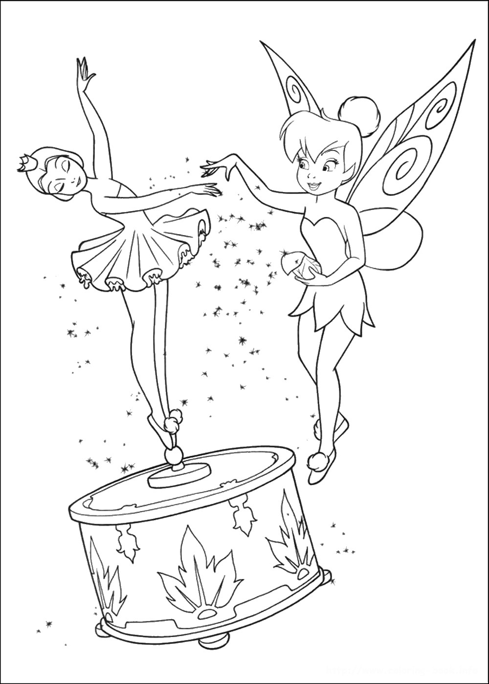712 Simple Printable Tinkerbell Coloring Pages for Adult