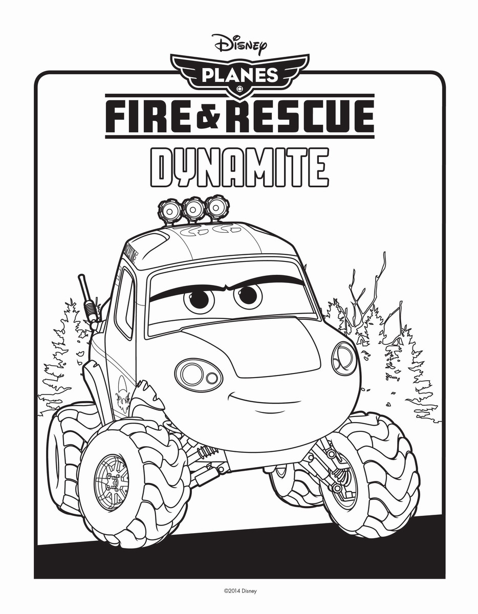 Planes Fire Rescue Colouring Pages Dynamite Coloring
