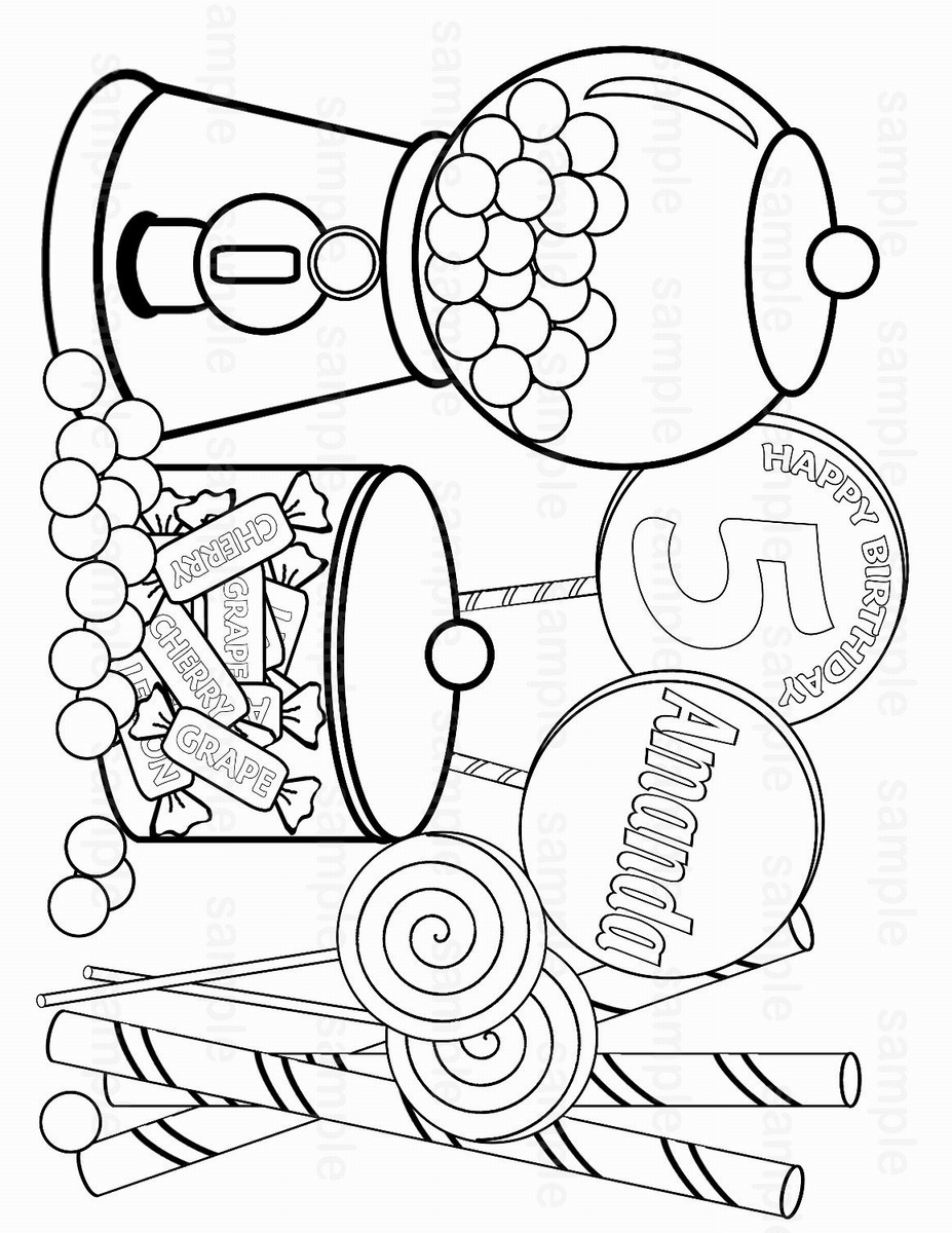 Sweets and Candy Coloring Pages
