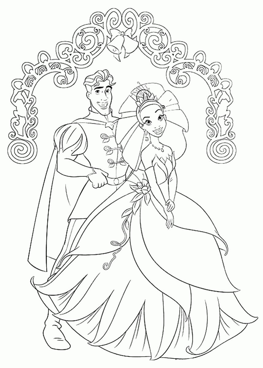 989 Simple Princess And The Frog Coloring Pages for Kindergarten