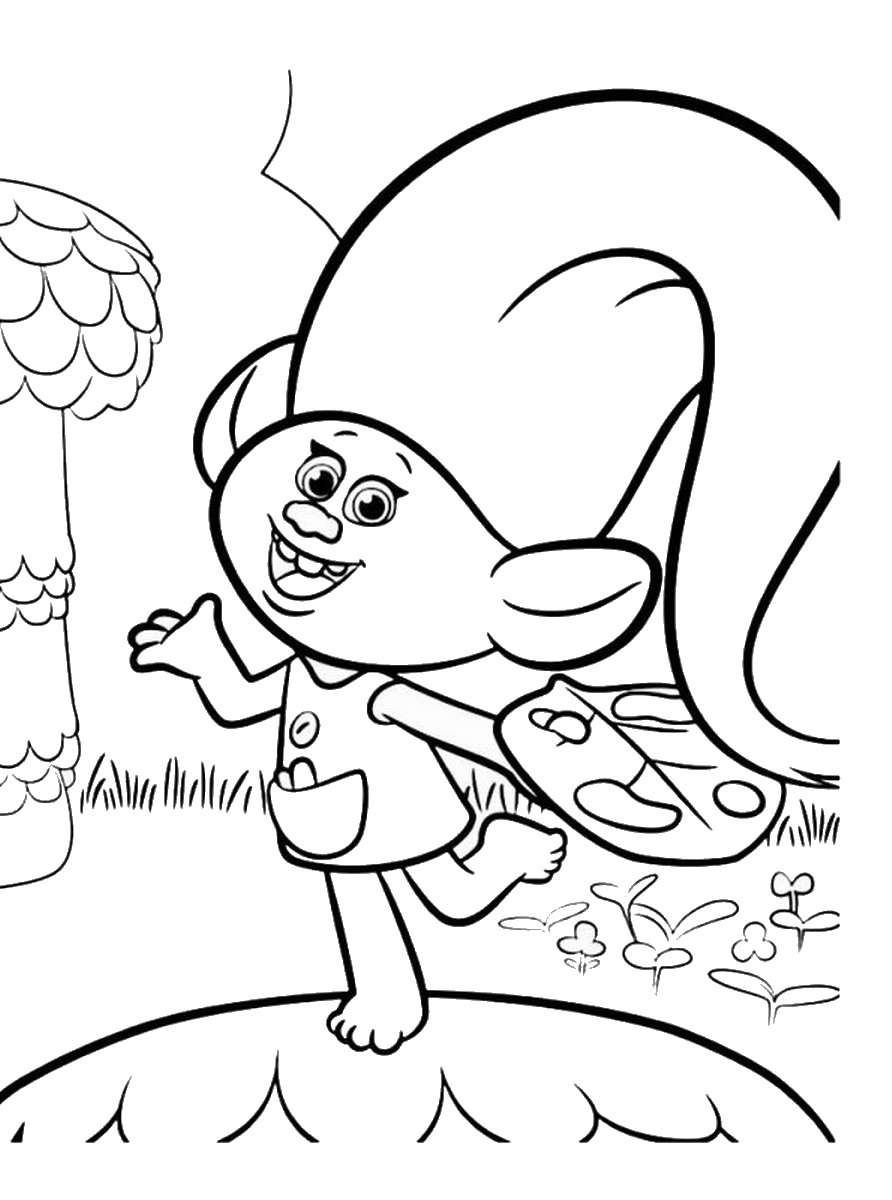 Trolls Holiday movie Coloring Pages