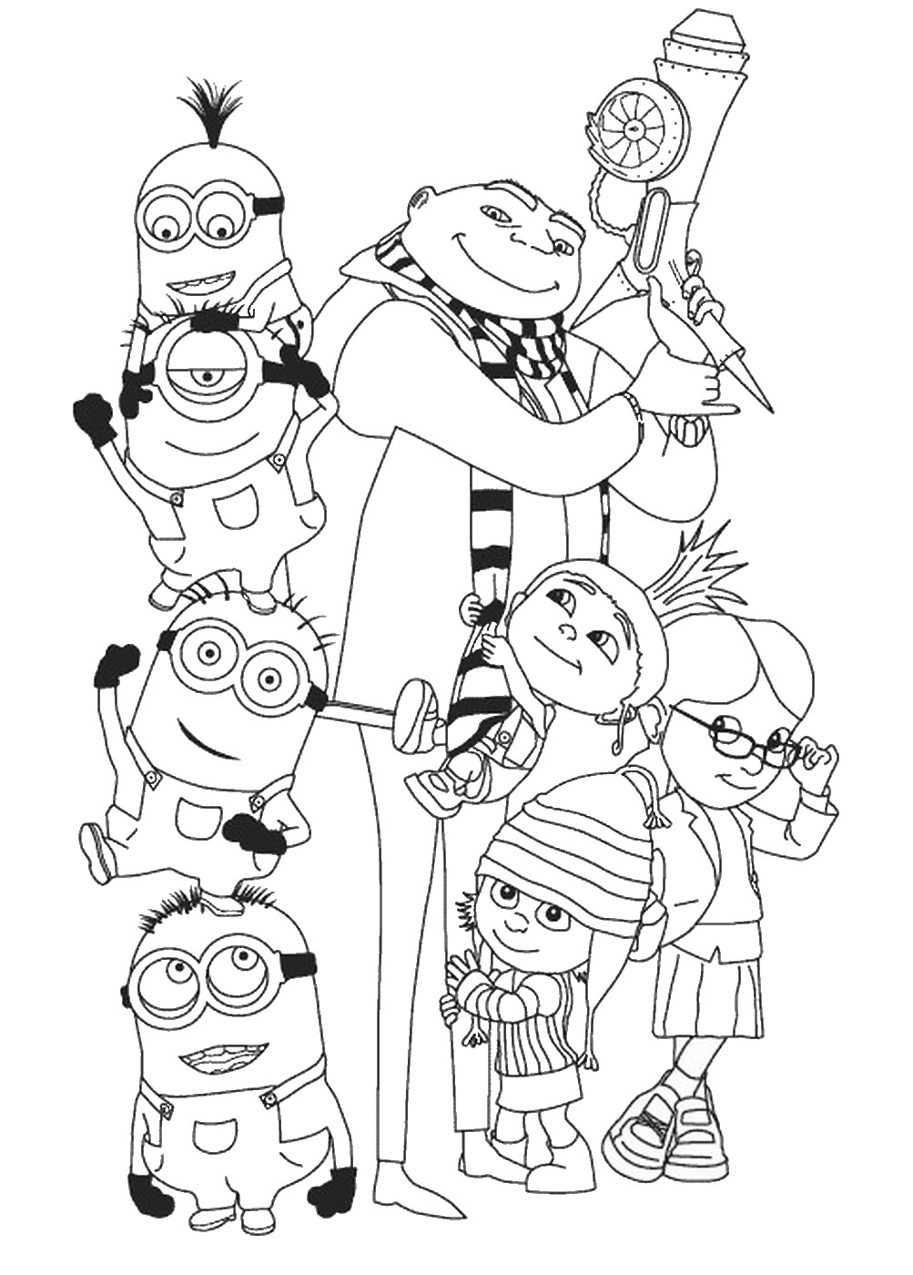 Minions From Despicable Me Coloring Page Free Printable Coloring Pages ...