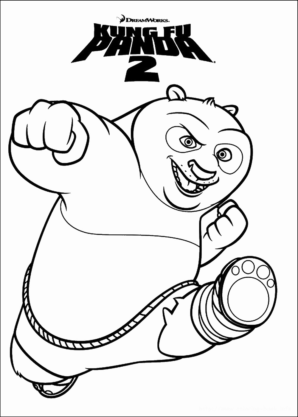 Панда кунг фу раскраска для детей