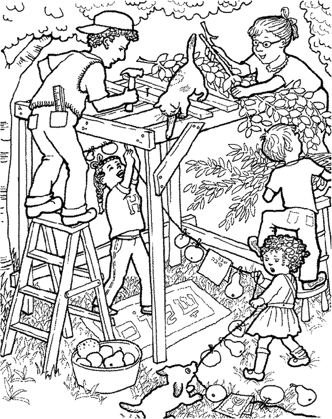 sukkot coloring pages for kids