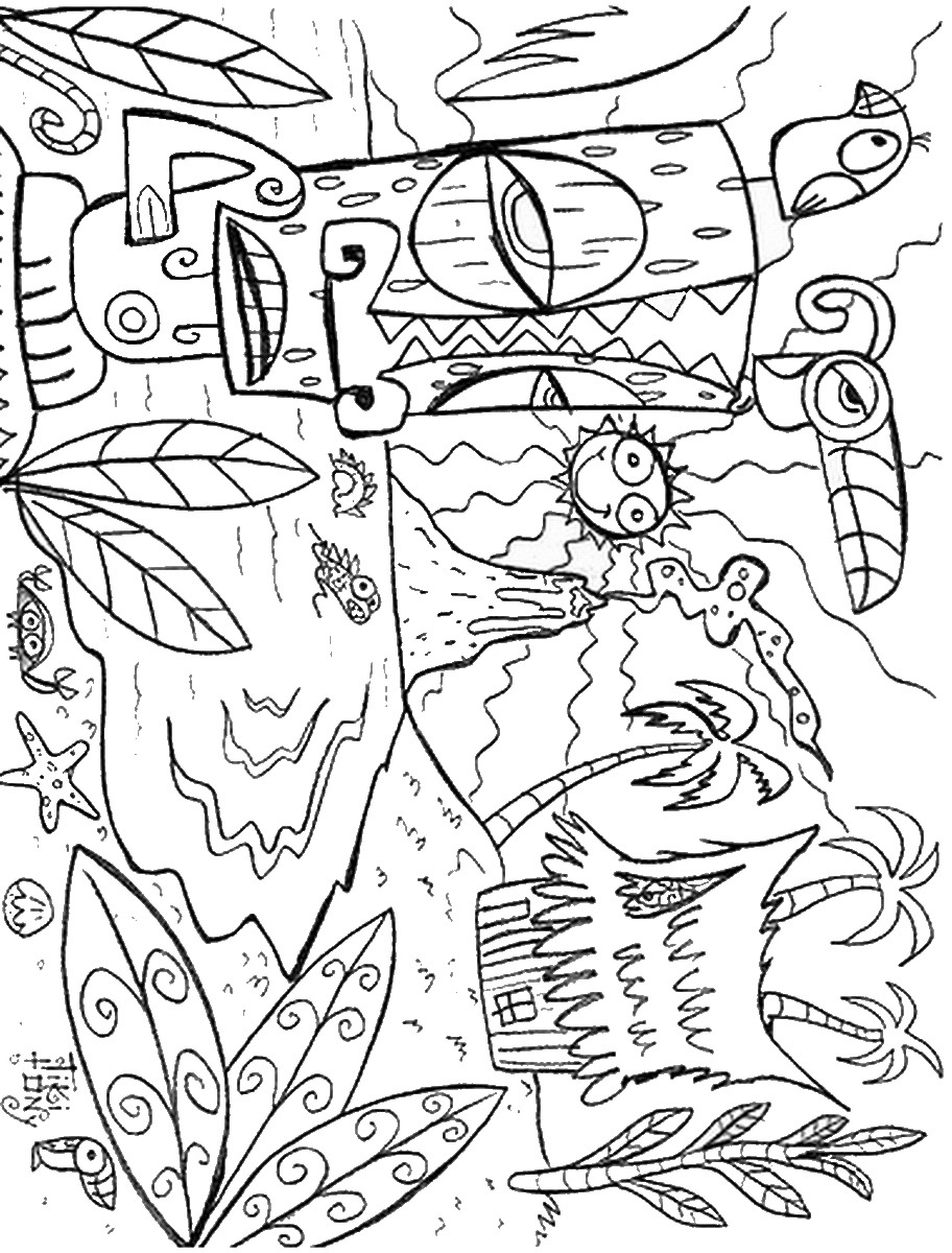 340 Cute Tropical Coloring Pages with disney character