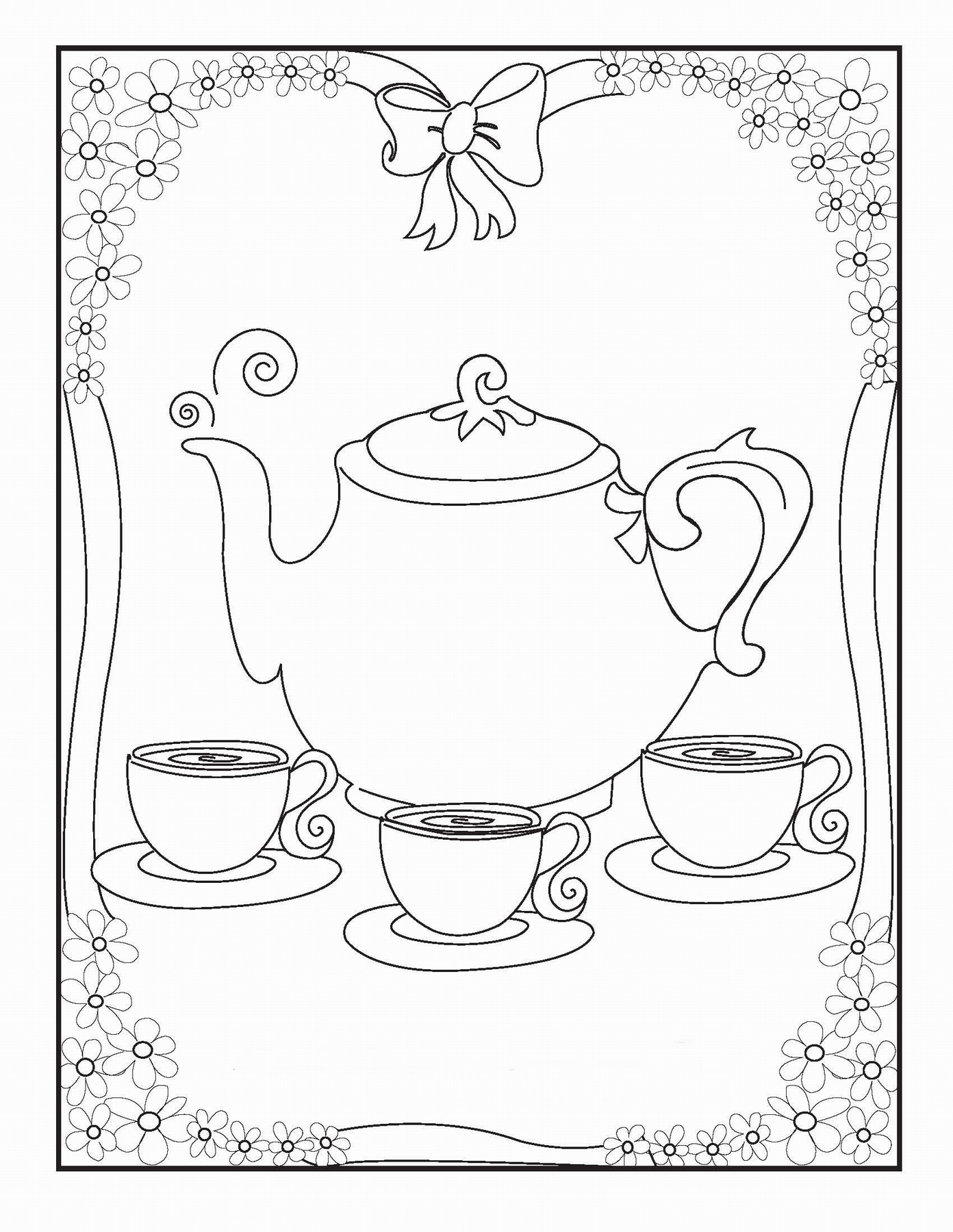 Download Tea Party Coloring Pages