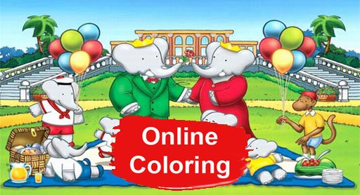 Babar Online Coloring Pages