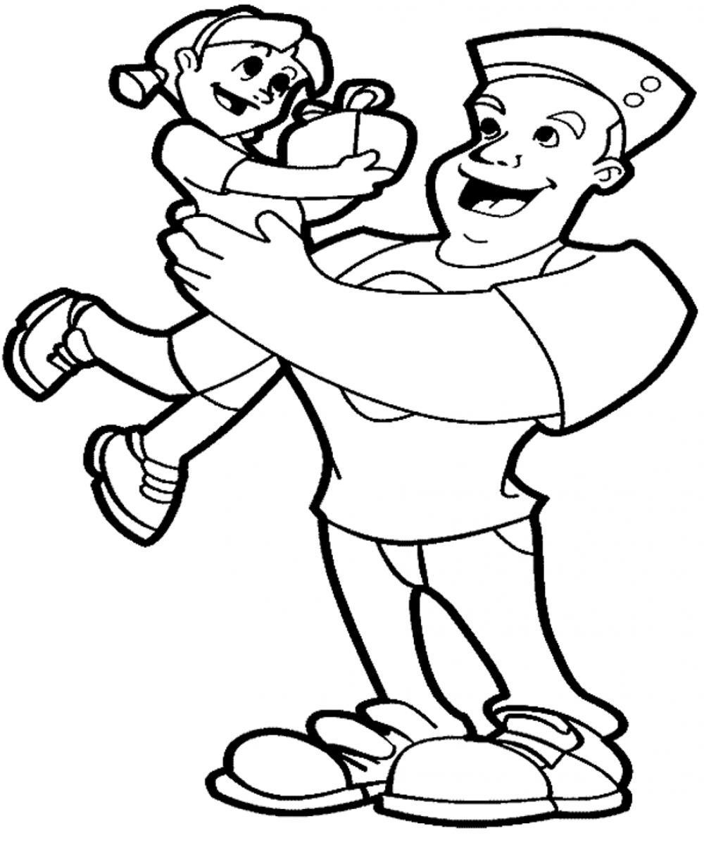 Download Daddy Shark Coloring Page Fathers Day Background