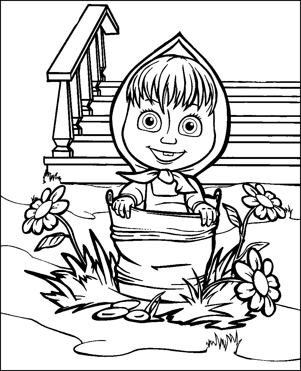 Download Masha and the Bear Coloring Pages