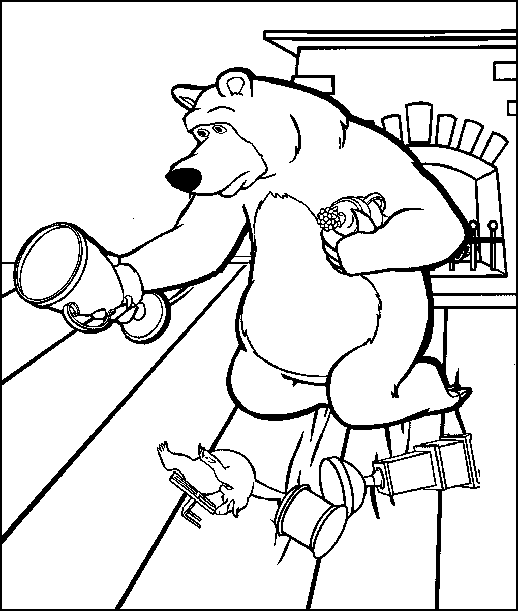 Download Masha and the Bear Coloring Pages