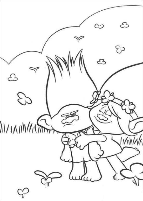 trolls holiday movie coloring pages
